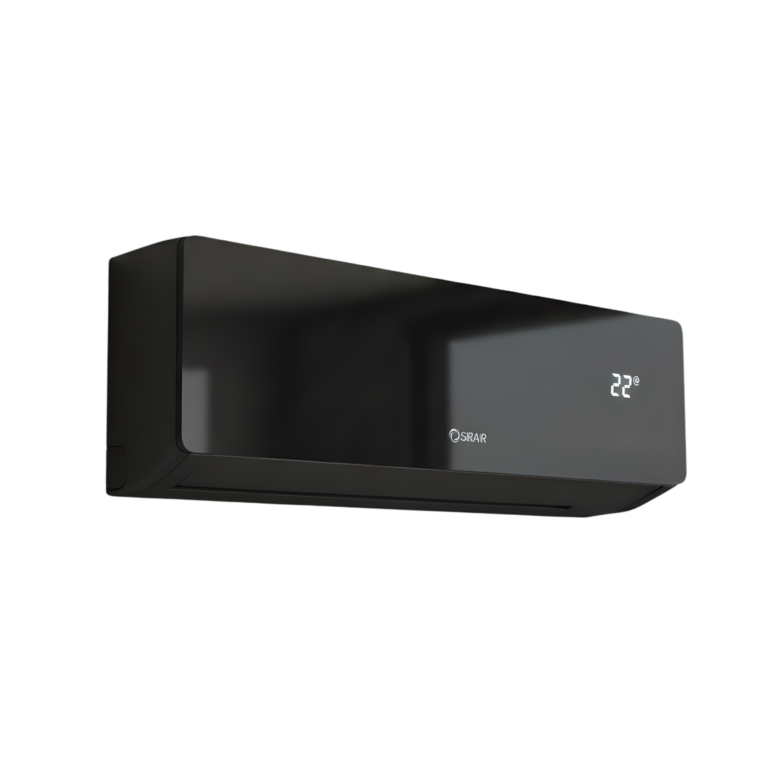 Black air conditioner with digital display