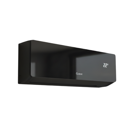 Black air conditioner with digital display