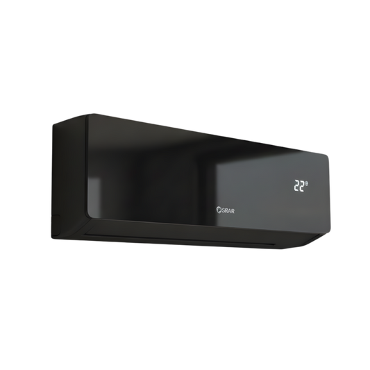 Black air conditioner with digital display